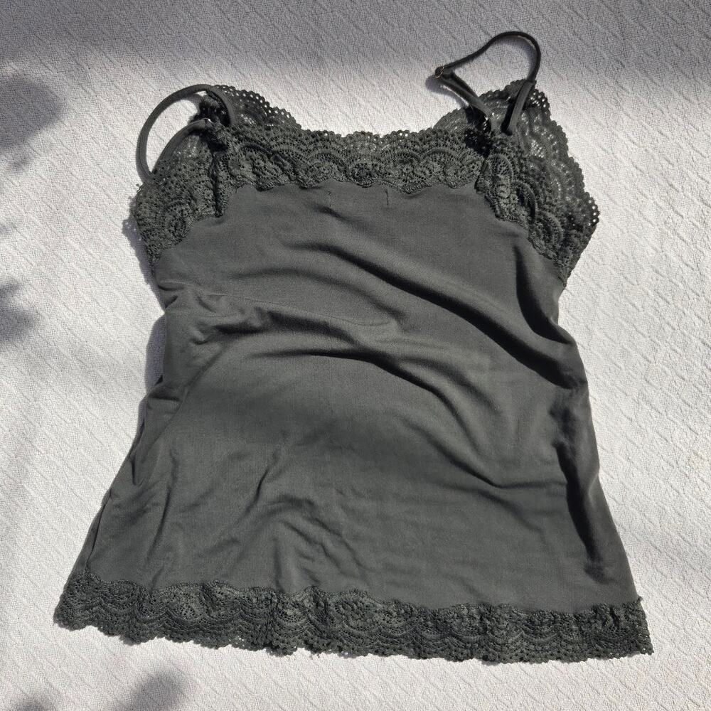 dark olive lace trim cami • fairy grunge